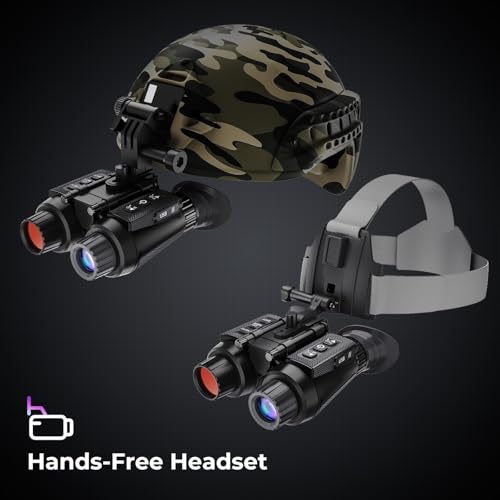 Camouflage helmet with night vision goggles and hands-free headset on a dark background