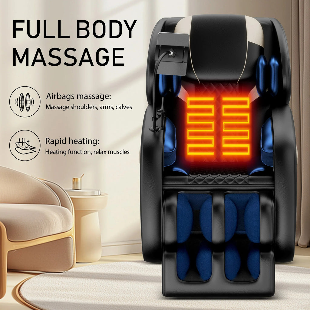 Massage chair with heating function in a room setting