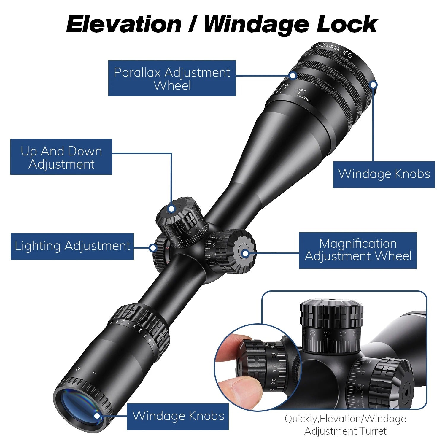 BestSight™ Tactical 4-16x44 AOE Riflescope - FIREWOLF