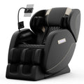 Gray massage chair with smartphone holder on a white background