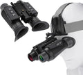 Night vision goggles with a helmet on a white background