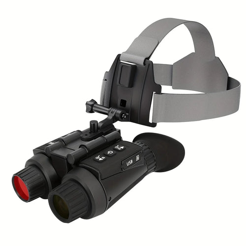 Night vision goggles with headband on a white background