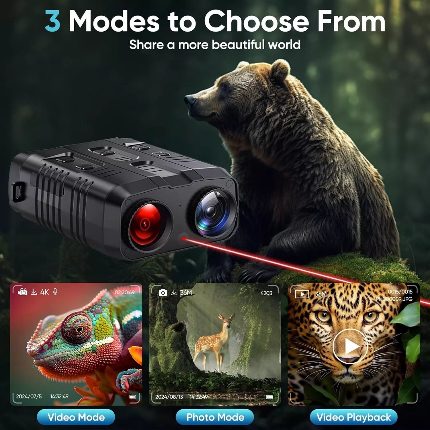 4K Digital IR Night Vision Goggles with WiFi - FIREWOLF