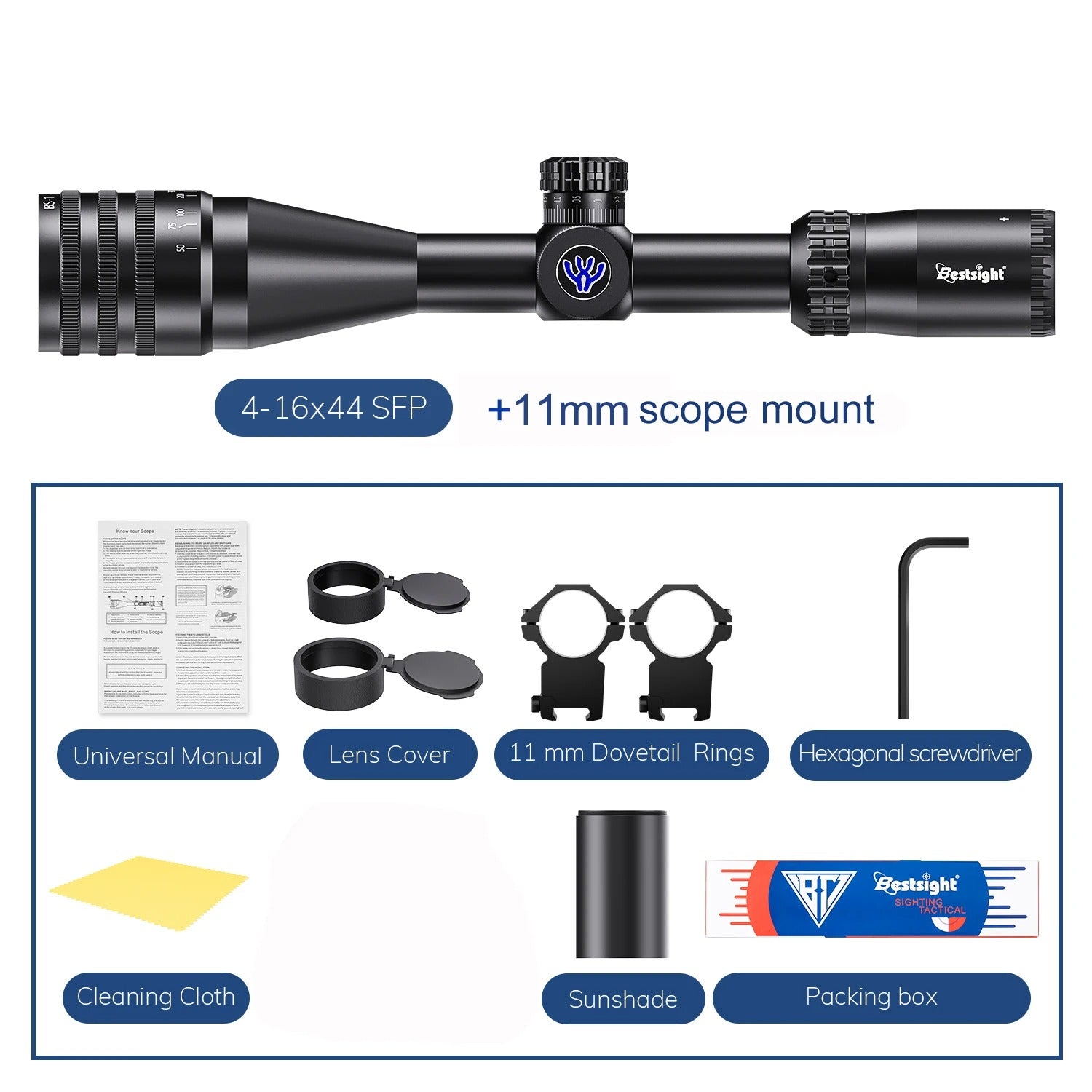 BestSight® Tactical 4-16x44 AOE Riflescope - FIREWOLF